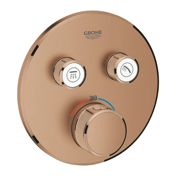 Grohe Grohtherm Smartcontrol partie apparente THM 2 sorties; Brushed Warm Sunset
