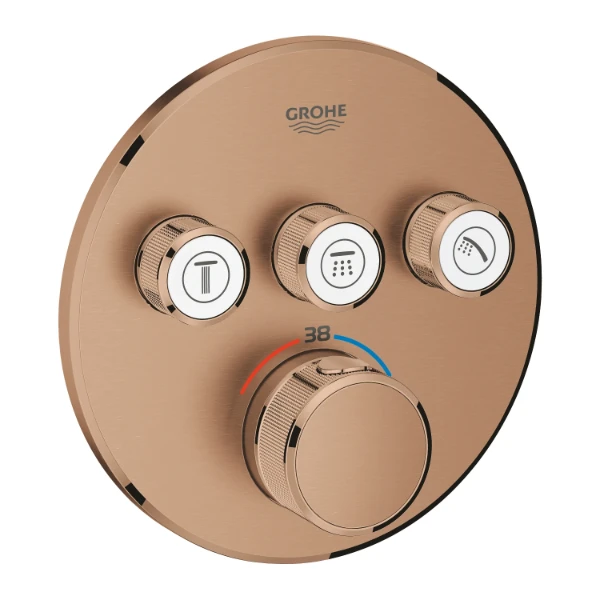 Grohe Grohtherm Smartcontrol partie apparente THM 3 sorties; Brushed Warm Sunset