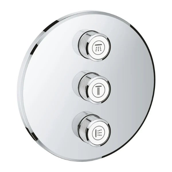 SET DE FINITION GROHE SMARTCONTROL chromé rond 3 sorties
