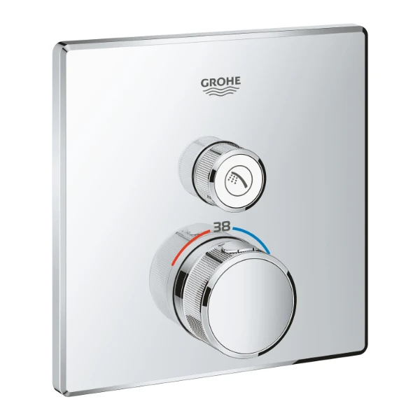 Grohe Grohtherm Smartcontrol Set de finition carré chromé 1 sortie