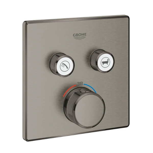 Grohe Grohtherm SmartControl Smartcontrol set de finition 2 functies noir (brossé PVD)