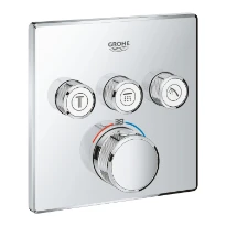 Grohe Grohtherm Smartcontrol Set de finition carré chromé 3 sorties