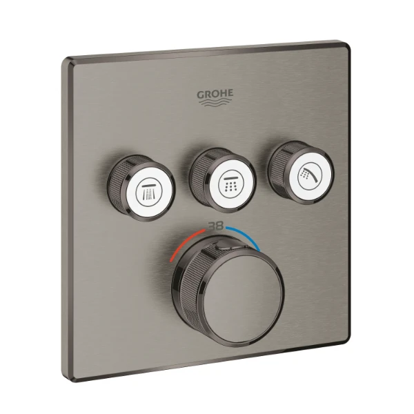 GROHE Smartcontrol afwerkset 3 functies Cube Zwart (geborsteld PVD)