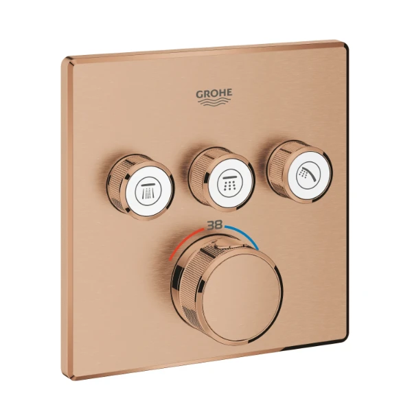 Grohe Grohtherm SmartControl robinet thermostatique encastré avec 3 sorties; Brushed Warm Sunset