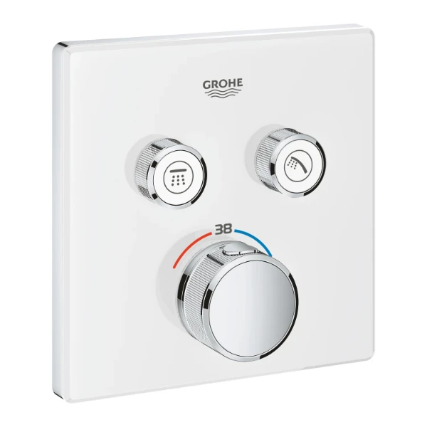 SET DE FINITION GROHE SMARTCONTROL moon white carré 2 sorties