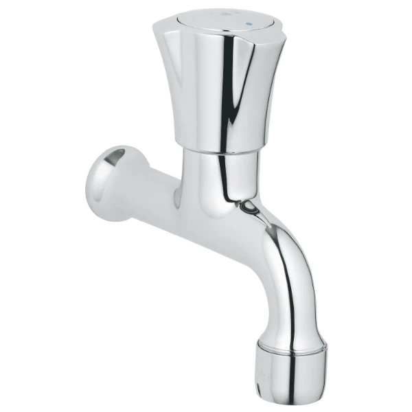 Grohe Costa L enkeldienstkraan 1/2 x 100 mm - chroom - blauw - met straalbreker