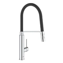 Grohe Concetto New mitigeur cuisine chromé avec douchette professionnelle noire
