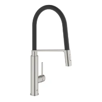 Grohe Concetto New mitigeur cuisine supersteel avec douchette professionnelle noire
