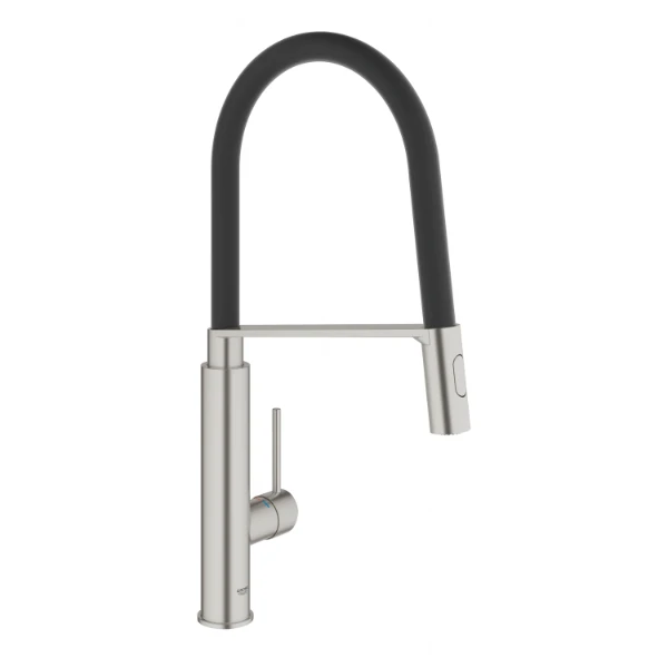 Grohe Concetto New mitigeur cuisine supersteel avec douchette professionnelle noire