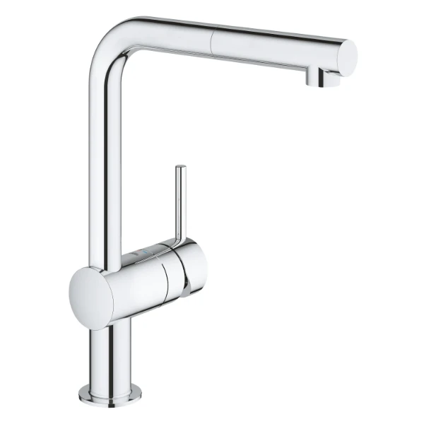 Grohe Minta mitigeur cuisine - chromé - L-bec d'écoulement - mousseur extracible