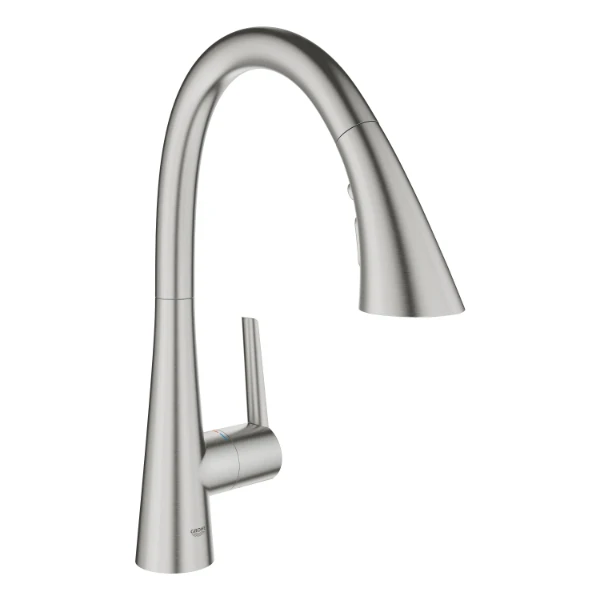 Grohe Zedra mitigeur cuisine bec-C dual douche, SuperSteel