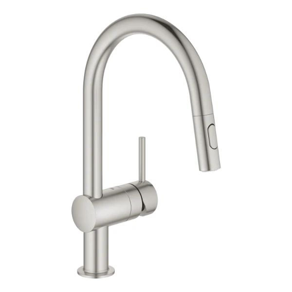 Grohe Minta mitigeur cuisine bec-C Dual Spray supersteel
