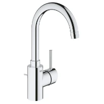 Grohe Concetto new mitigeur lavabo - chromé - avec col de cygne L-size - avec vidage automatique