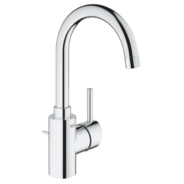 Grohe Concetto new eengreepswastafelmengkraan - chroom - met zwanenhals L-size - met automatische lediging