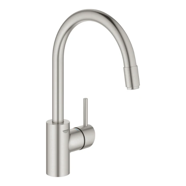 32663DC3 Grohe Concetto keukenmengkraan met hoge uitloop - met uittrekbare mousseur - SuperSteel