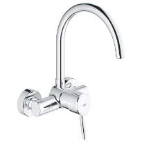 Grohe Concetto new mitigeur cuisine - chromé - montage mural - C-bec d'écoulement pivotant