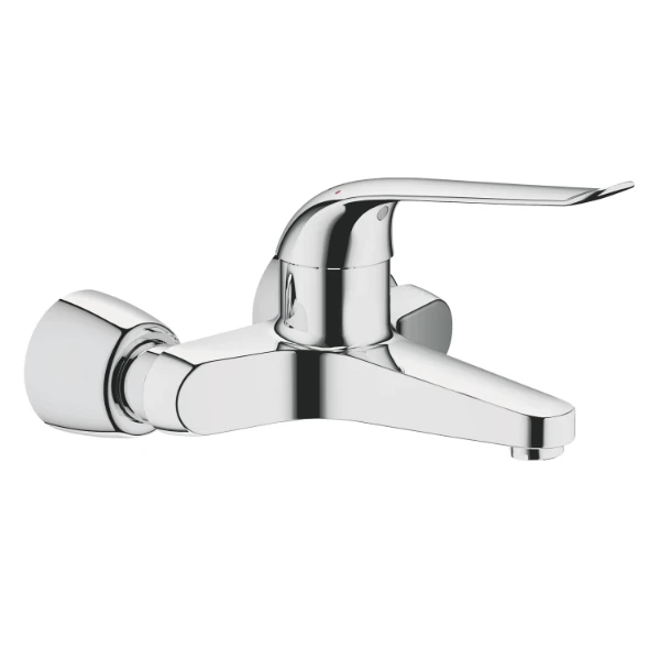 MELANGEUR DE LAVABO GROHE EUROECO 1/2 chromé saille 220mm montage murale - eco - levier allonge
