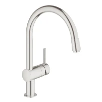 Grohe Minta mitigeur keuk bec-C mousseur extractible, SuperSteel