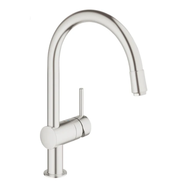Grohe Minta mitigeur keuk bec-C mousseur extractible, SuperSteel