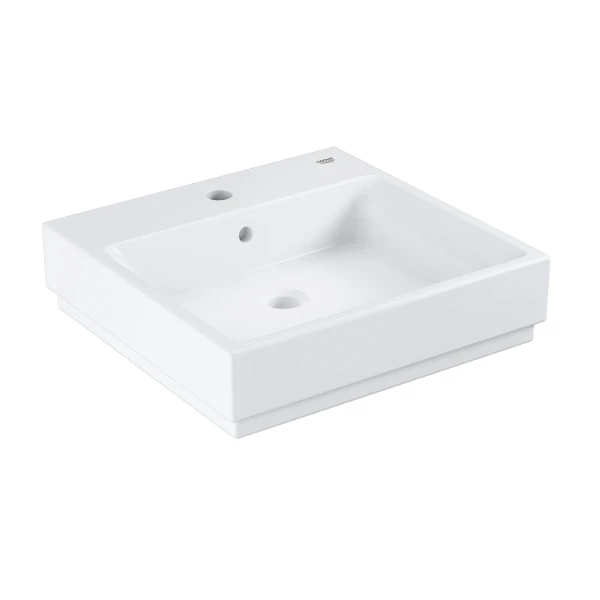 Grohe Cube lavabo mural 500 x 490 mm - blanc PureGuard - céramique - avec trou de robinet - avec trop-plein