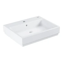 Grohe Cube lavabo à poser 600 x 490 mm - blanc PureGuard - céramique - avec trou de robinet - avec trop-plein