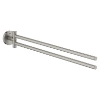 Grohe Essentials New porte-serviette double, SuperSteel