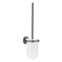 PORTE BROSSE WC GROHE ESSENTIALS 121 - 398 ! matériel verre/métal couleur brushed hard graphite