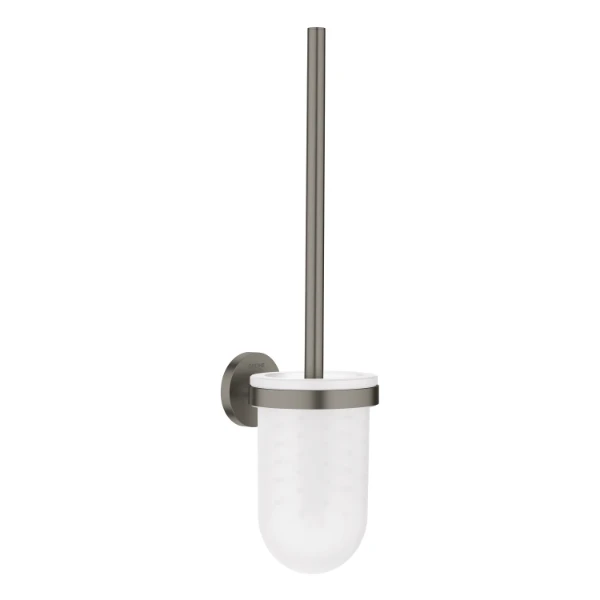 PORTE BROSSE WC GROHE ESSENTIALS 121 - 398 ! matériel verre/métal couleur brushed hard graphite