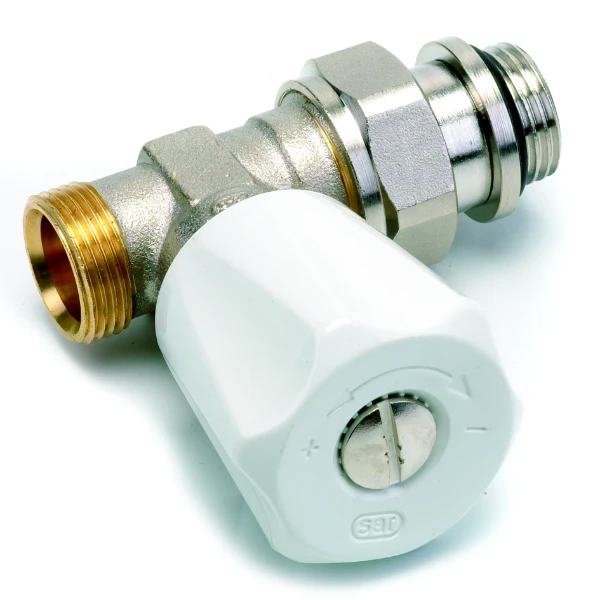 ROBINET DE RADIATEUR COMAP 409E 1/2 X M22 droit double reglage - pour raccord bicone - nickelee