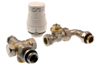 Comap 532LTL combinaison thermostatisable 100% raccordement mural avec vanne droite avec coude 1/2 x M22 -avec tête thermostatique Senso