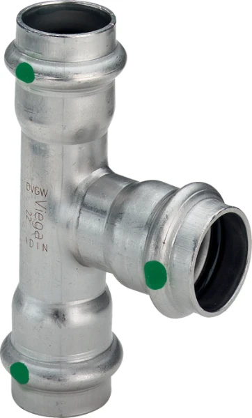 Viega Sanpress Inox verloop T-stuk FFF 35 x 22 x 35 mm