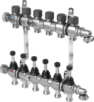 Viega Fonterra collecteur pour chauffage par le sol inox 4/4 - 12 x EK3/4 - avec débitmètres