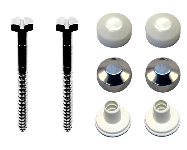 DBJ bevestigingsset voor toilet M6 x 70 mm wit - chroom - prijs per set