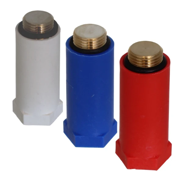 Henco afdrukplug m messing schroefdraad rood 1/2" - 80mm