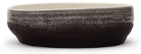 Beau Design Ellips Black lavabo à poser fait main rond 340-360 x 100-120 mm - noir/gris foncé - céramique - sans trou de robinet - sans trop-plein
