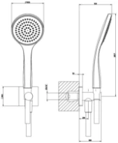 GESSI Emporio Shower Ensemble comprenant: sortie coudée murale, douchette anticalcaire et flexibles 1,50 m. Blanc CN