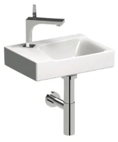 Geberit Xeno² lave-mains 400 x 280 mm - blanc KeraTect - avec trou de robinet gauche - sans trop-plein