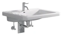 Geberit Renova Comfort lavabo 600 x 550 mm - blanc KeraTect - avec trou de robinet - avec trop-plein