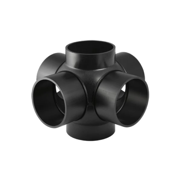 GEBERIT PE kogel T-stuk 4-dlg 88,5°/90° 75x75mm