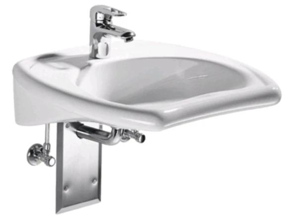 Geberit Vitalis wastafel voor mindervaliden 550 x 550 mm - wit KeraTect - zonder kraangat - zonder overloop