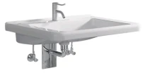 Geberit Renova Comfort lavabo 650 x 550 mm - blanc KeraTect - avec trou de robinet - sans trop-plein
