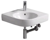 Geberit Renova Compact lavabo d'angle 695 x 500 mm - blanc - avec trou de robinet - avec trop-plein