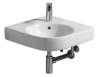 Geberit Renova Compact lavabo d'angle 695 x 500 mm - blanc KeraTect - avec trou de robinet - avec trop-plein