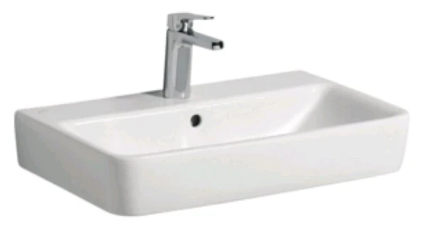 Geberit Renova Compact lavabo 600 x 370 mm - blanc - avec trou de robinet - avec trop-plein