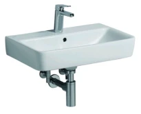 Geberit Renova Compact lavabo 600 x 370 mm - blanc KeraTect - avec trou de robinet - avec trop-plein