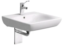 Geberit Renova Comfort lavabo 550 x 550 mm - blanc KeraTect - avec trou de robinet - avec trop-plein