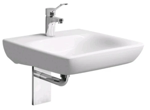 Geberit Renova Comfort Square lavabo 550 x 550 mm - blanc KeraTect - avec trou de robinet - sans trop-plein
