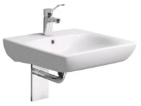 Geberit Renova Comfort lavabo 650 x 550 mm - blanc KeraTect - avec trou de robinet - avec trop-plein