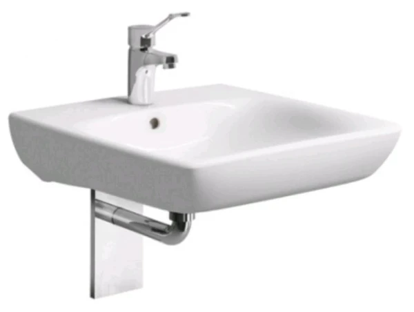 Geberit Renova Comfort wastafel 650 x 550 mm - wit KeraTect - met kraangat - met overloop