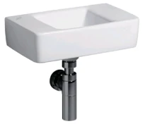 Geberit Renova Plan lave-mains 400 x 250 mm - blanc KeraTect - sans trou de robinet - sans trop-plein